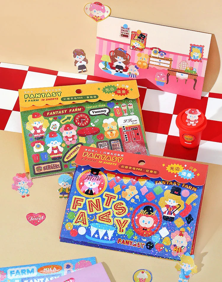 10pcs/lot Fantasy Farm Series Scene Stickers Kawaii Journal Decorative Stickers Idol Card Planner Scrapbooking Album Stationery (ONLINE ORDER ONLY)