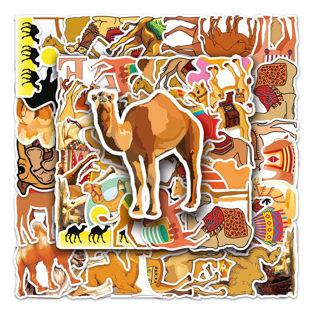 50Pcs Camel Cartoon Waterproof Vinyl Stickers for Skateboard Snowboard (ONLINE ORDER ONLY)