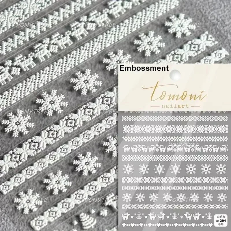 Geometric Grid Square Butterfly Snow Star Metal Self Adhesive Nail Art Sticker Snowflake Rhinestone Manicure Decal Nail Supplies (ONLINE ORDER ONLY)