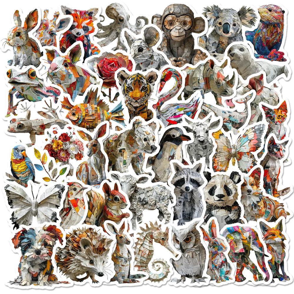 Aesthetic Retro Animal Stickers for Scrapbooking, Notebook, Phone, Laptop, Water Bottle, Guitar - 10/25/50pcs (Online Order Only)