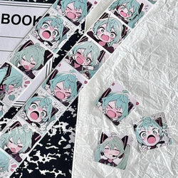 New500PCS Japanese Classic Anime Hatsune Miku Roll Sticker Handbill Material Cute High Appearance Level Envelope Sealing Sticker (ONLINE ORDER ONLY)