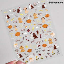 Lovely Dog Puppy Dream Heart Flower Star Pizza Food Sugar Skewers Strawberry Desserts Adhesive Nail Art Stickers Manicure Decals (Online Order Only)