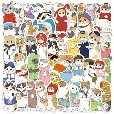 10/30/50PCS Kawaii Big Eye Cat PVC Sticker Aesthetic Colored DIY Decoration Scrapbooking Hand Accounting Supplies for Kids (ONLINE ORDER ONLY)