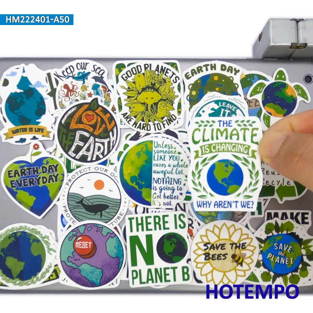 50Pieces No Plastic Green Slogan Save Planet Sea Forest Animal Funny Stickers for Phone Scrapbook Diary Bike Laptop Sticker Toys (Online Order Only)