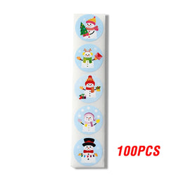 100-500pcs Christmas Sticker Cartoon Christmas Tree Santa Claus Paper Label Merry Christmas Cute Stickers Stationery Stickers (ONLINE ORDER ONLY)