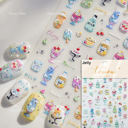 Summer Beach Bikini Watermelon Duck Cat Ice Cream Shell Coconut Tree Cherry Starfish Sunglasses Nail Art Sticker Manicure Decals (ONLINE ORDER ONLY)