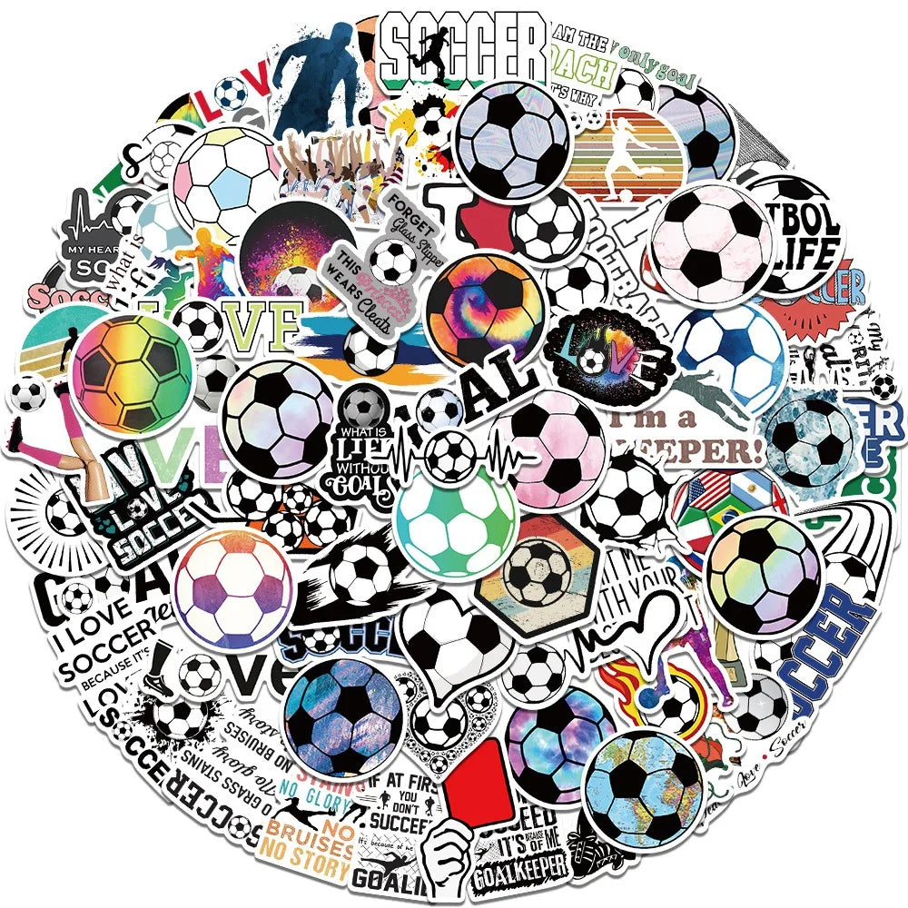 Graffiti Soccer Stickers 10/50/100pcs for Phone Helmet Laptop Skateboard (ONLINE ORDER ONLY)