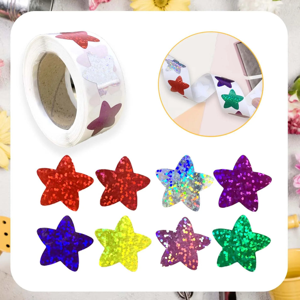 500/ Roll 2.5cm Packed With self-Adhesive Star Sticker Bonus Chart Decorative Self-adhesive sticker Label Stationery sticker (Online Order Only)