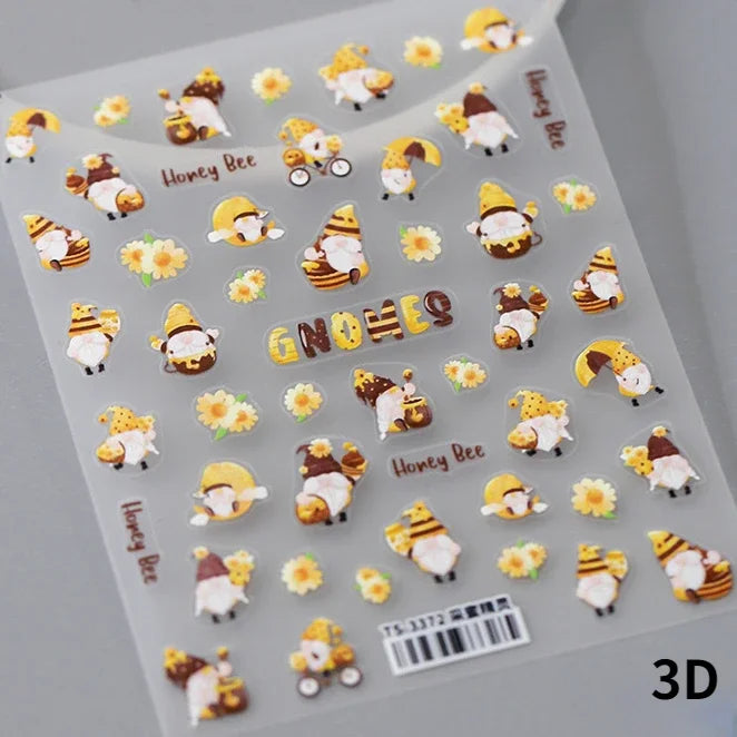 Autumn Fall Sunflower Rabbit Leaves Crane Rose Sun Mountain Hill Produce Good Harvests Cookie Nail Art Sticker Decoration Decals (ONLINE ORDER ONLY)