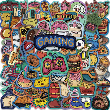 80PCS Vintage Carnival Sticker Set for Laptop, Motorcycle, Skateboard, Luggage, Aesthetic Decals (Online Order Only)