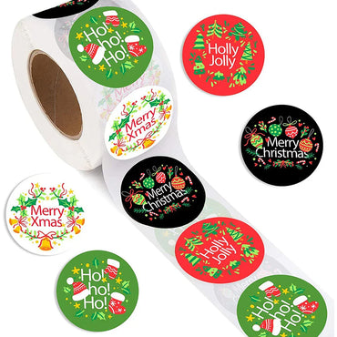 100-500Pcs Christmas Tree Candy Stickers 1inch Christmas Holiday Decor Sealing Label for Small Business Packaging Gift Decor (ONLINE ORDER ONLY)