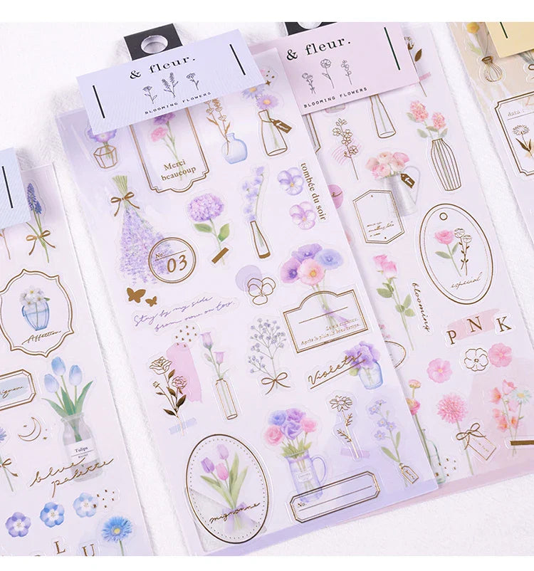 2pcs Japanese Cute Bear Strawberry Flower Landscaping Stickers Scrapbooking Junk Journal Planner Collage Material Stationery (ONLINE ORDER ONLY)