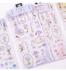 2pcs Japanese Cute Bear Strawberry Flower Landscaping Stickers Scrapbooking Junk Journal Planner Collage Material Stationery (ONLINE ORDER ONLY)