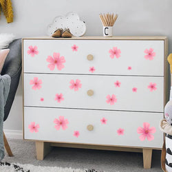 Small Pink Flowers Wall Stickers for Bedroom Living Room Home Decoration Wall Decal Self Adhesive Removeble Waterproof Mural (ONLINE ORDER ONLY)