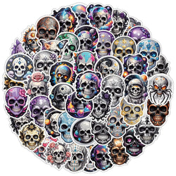 10/50pcs Nordic Style Horror Skull Graffiti Stickers Waterproof Skateboard Travel Suitcase Phone Laptop Luggage Sticker Decals (ONLINE ORDER ONLY)