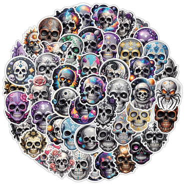10/50pcs Nordic Style Horror Skull Graffiti Stickers Waterproof Skateboard Travel Suitcase Phone Laptop Luggage Sticker Decals (ONLINE ORDER ONLY)