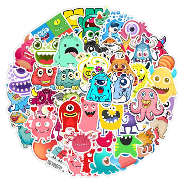 10/30/55PCS Cartoon Little Monster Graffiti Stickers For Kids DIY Notebooks Suitcase Laptop Stationery Car Waterproof Decals Toy (ONLINE ORDER ONLY)