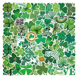 St Patrick's Day Cartoon Stickers Set - Clover Decals for Laptop, Phone, Guitar (Online Order Only)