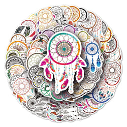 10/50Pcs Trendy Bohemian Catcher Feathers Bundle Decals Small Self-Adhesive Stickers for Laptops Journal Scrapbook Craft (ONLINE ORDER ONLY)