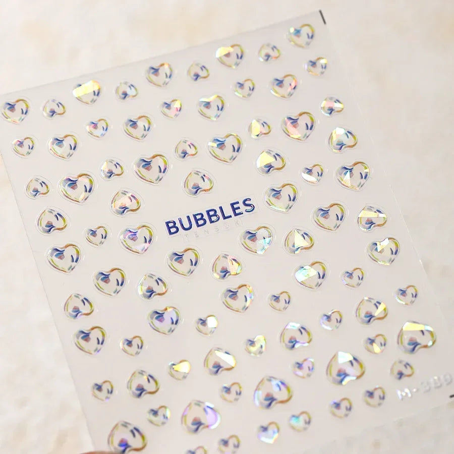 Summer Beach Dreamy Water Bubble Mermaid Shell Conch Starfish Jellyfish Soft Relief Decoration Nail Art Stickers Manicure Decals (ONLINE ORDER ONLY)