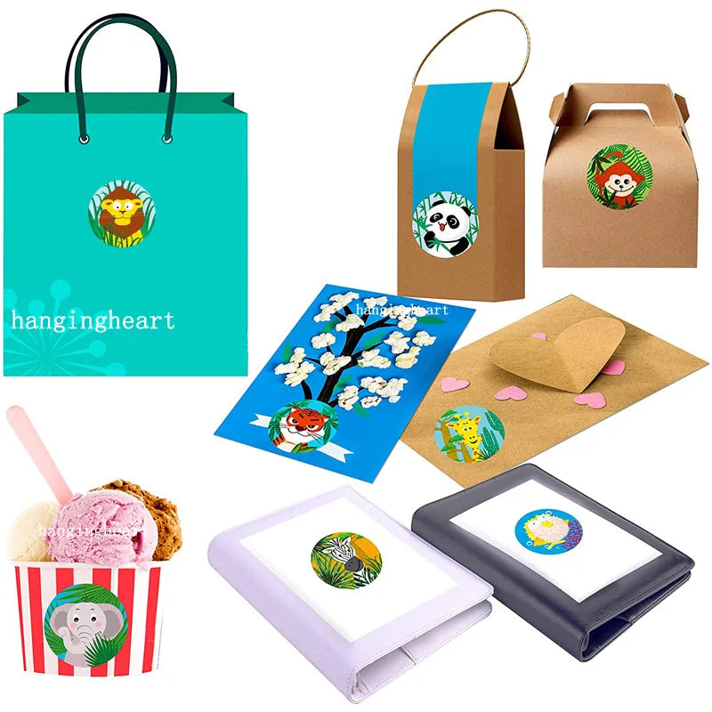 100-500pcs Animal Sticker School Teacher Student Cartoon Sticker Sealing Label Christmas Gift Scrapbook Stationery Sticker (ONLINE ORDER ONLY)