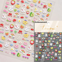 Bunny Love Heart Rabbit Nurse Cut Wound Bowknot Pill Flower Medicine Treatment Self Adhesive Nail Art Stickers Manicure Decals (ONLINE ORDER ONLY)