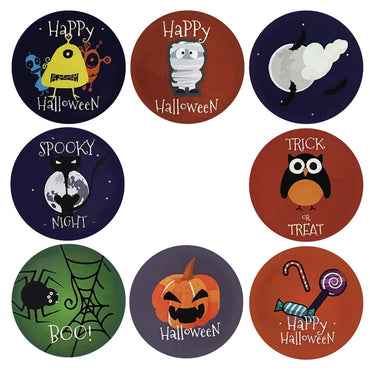100-500pcs Halloween Pumpkin Face Sticker Label Ghost Party Decor Scrapbooking DIY Gift Packaging Sealing Sticker Labels (Online Order Only)