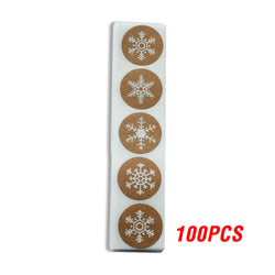 100-500pcs Round Christmas Stickers 6 Styles Snowflake Holiday Sticker Halloween Cute Lable For Scrapbooking Stationery Sticker (Online Order Only)