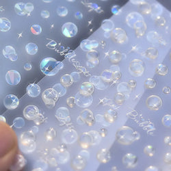 Summer Beach Dreamy Water Bubble Mermaid Shell Conch Starfish Jellyfish Soft Relief Decoration Nail Art Stickers Manicure Decals (ONLINE ORDER ONLY)