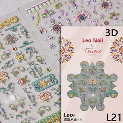 Red Plum Blossom Flower Chinese 3D Self Adhesive Nail Art Decoration Stickers Cheongsam Iris Lily Lotus Vase 5D Manicure Decals (ONLINE ORDER ONLY)