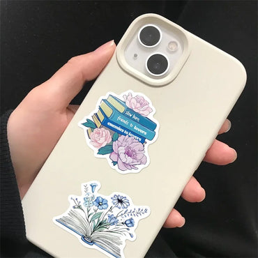 10/30/50PCS Kawaii Blue Reading Sticky PVC Sticker Aesthetic DIY Decoration Scrapbooking Hand Accounting Supplies for Kids (Online Order Only)