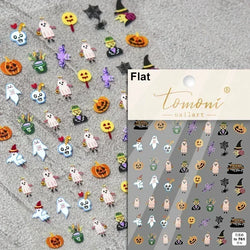 Cat Eye Halloween Terror Spider Cross Rose Love Heart Flower Snake Web Candy Bunny Thrilling Nail Art Stickers Manicure Decals (Online Order Only)