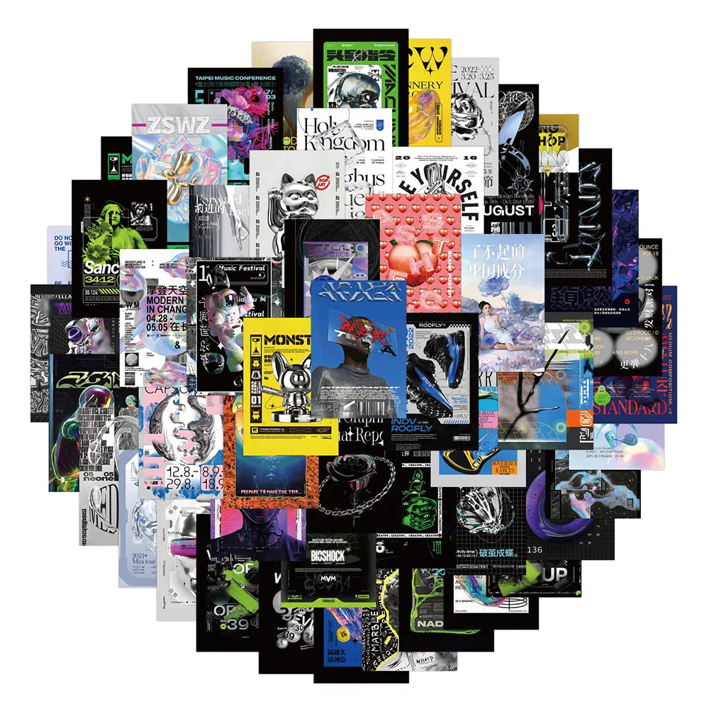 Cool Acid Graphic Graffiti Stickers - Waterproof Decals for Phone, Skateboard, Laptop, Helmet (10/30/50pcs) (ONLINE ORDER ONLY)