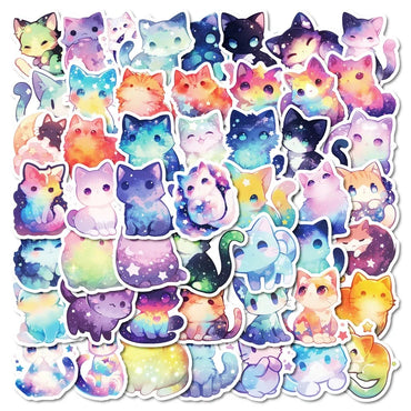 10/30/50PCS Cute Dream Star Cat Sticky PVC Sticker Aesthetic Stationery DIY Decoration Scrapbooking School Supplies for Kids (ONLINE ORDER ONLY)