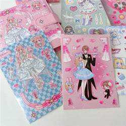 Cute Retro Comic Girl Stickers Diary Scrapbooking DIY Album Decoration Sticker Couple Aesthetic Kawaii Stationery Stick Label (ONLINE ORDER ONLY)