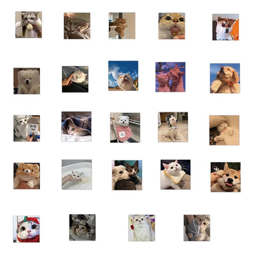 10/30/48PCS Cute Cat Dog Daily Sticker Aesthetic PVC Children's Decoration Korean Stationery Scrapbooking School Supplies (ONLINE ORDER ONLY)