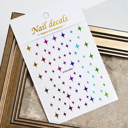 1PCS Sliver Stars Nails Stickers 3D Bronzing Laser White Cross Starlight Glossychic Y2K Stylish Adhesive Manicure Decorations *# (Online Order Only)