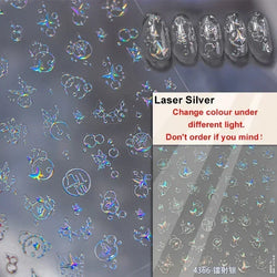 Dreamy Chic Butterfly Flower Bowknot Square Rhinestone Crystal 5D Self Adhesive Nail Art Stickers Fantasy Shiny Manicure Decals (ONLINE ORDER ONLY)