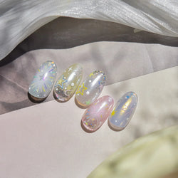 Colorful Starry Light Starburst Love Heart Halo Dyeing Soft Reliefs Self Adhesive Nail Art Decoration Stickers Manicure Decals (ONLINE ORDER ONLY)