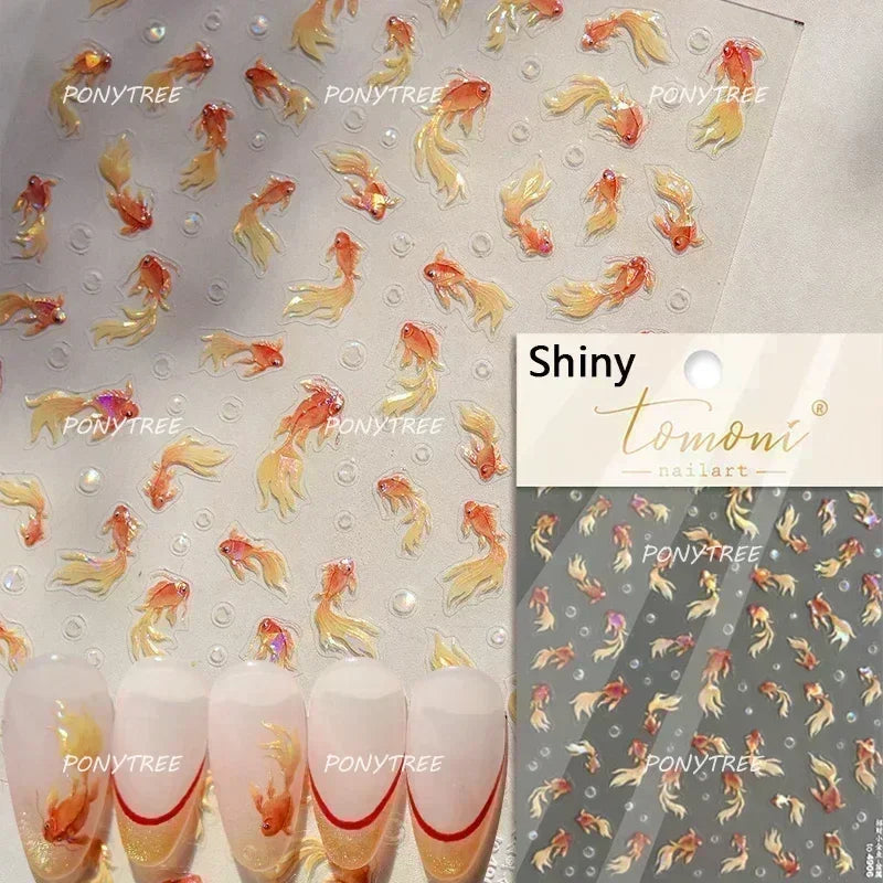 Beach Colourful Conch Dolphin Shell Starfish Jellyfish Star Summer Sea Wave Vacation Mode Water Bubble Nail Art Stickers Decals (Online Order Only)