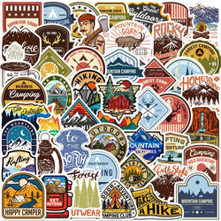 10/30/48PCS Camping Stickers Outdoor Travel Hiking Cartoon Decals DIY Laptop Scrapbook Phone Luggage Water Bottle Helmet Sticker (ONLINE ORDER ONLY)
