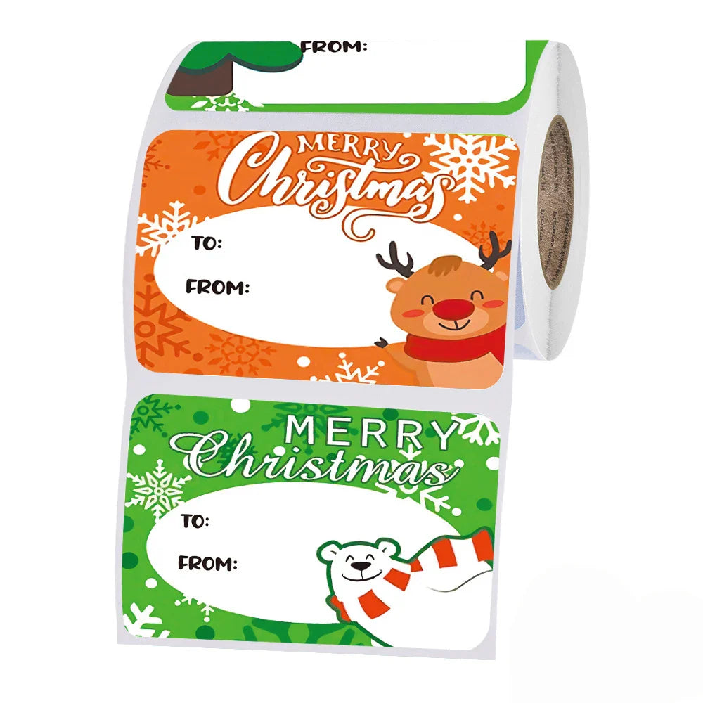 50-250pcs Christmas Sticker Sealing Sticky Labels Aesthetic Kraft Paper Thank You Stationery Supply Decorative Scrapbook lables (ONLINE ORDER ONLY)