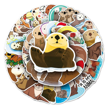 50Pcs Otter Cartoon Waterproof Vinyl Stickers for Skateboard Snowboard (Online Order Only)