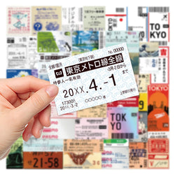 10/30/60PCS Japanese Tickets Tokyo Travel Stickers Decals For Suitcase Phone Notebook Fridge Motorcycle Funny DIY Sticker Gift (ONLINE ORDER ONLY)