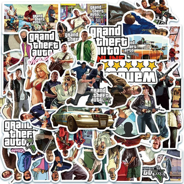 10/30/50pcs Game Grand Theft Auto Adventure Gta5 Sticker for Laptop Car Motorcycle Skateboard Graffiti Decal Sticker Kids Toys (ONLINE ORDER ONLY)