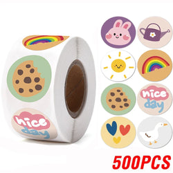 100-500pcs Round Cake Stickers for Kids Teacher Reward Stickers Scrapbooking Journal Personal Planner Diary Letter Envelope (ONLINE ORDER ONLY)