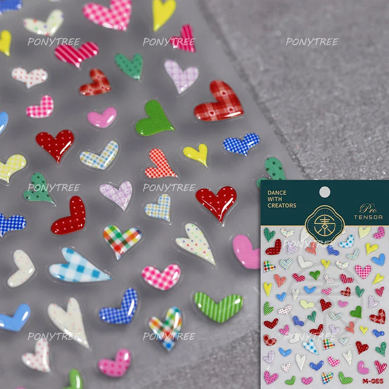 Graffiti Line Love Heart Cool Personal Hollow Out English Letter Y2k Self Adhesive Nail Art Decorations Sticker Manicure Decals (ONLINE ORDER ONLY)