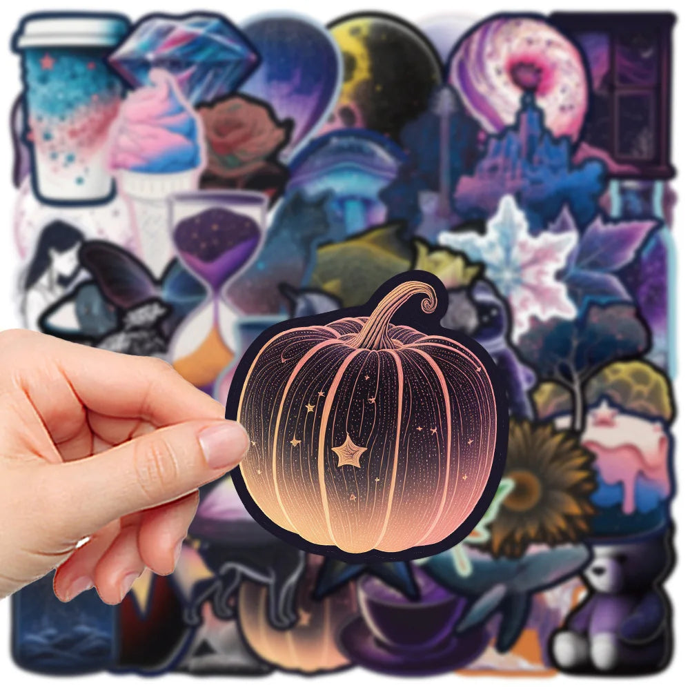 Fantasy Dreamland Black Stickers for Phone, Laptop, Luggage, Skateboard - 10/30/50PCS (Online Order Only)