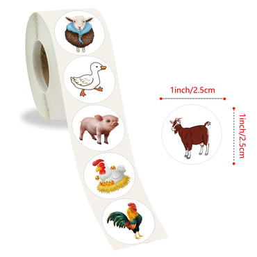 100-500pcs Cartoon Farm Animals Stickers Gift Packaging Lables Stickers Hand Account Sealing Label Reward Sticker Kids Toy (Online Order Only)