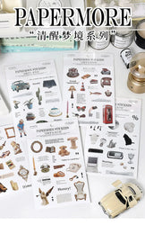 2Pc Ins Cute Retro Sticker Planner Collage Scrapbook DIY Material Decoration Stickers Personalized Art Supplies Stationery (ONLINE ORDER ONLY)